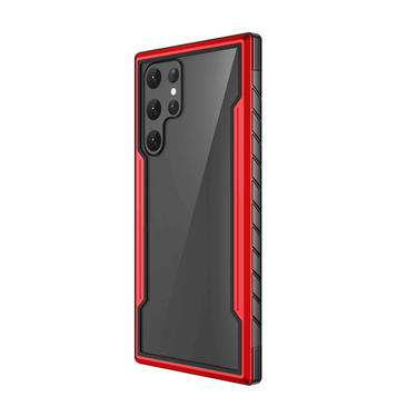 Samsung Galaxy S22 Ultra Compatible Case Cover With Premium Shield Shockproof Heavy Duty Armor - Red